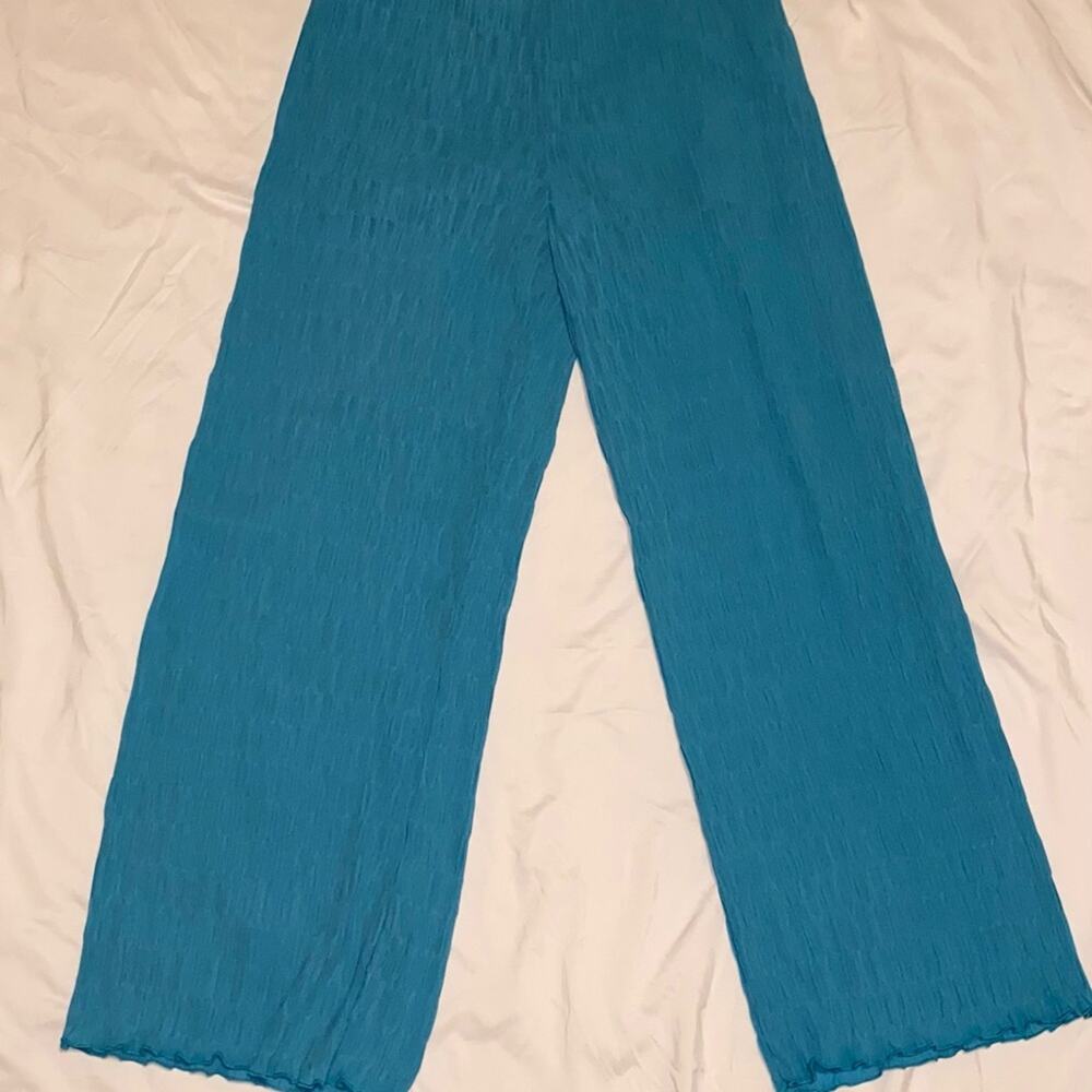 Teal Wide-Leg Pants
